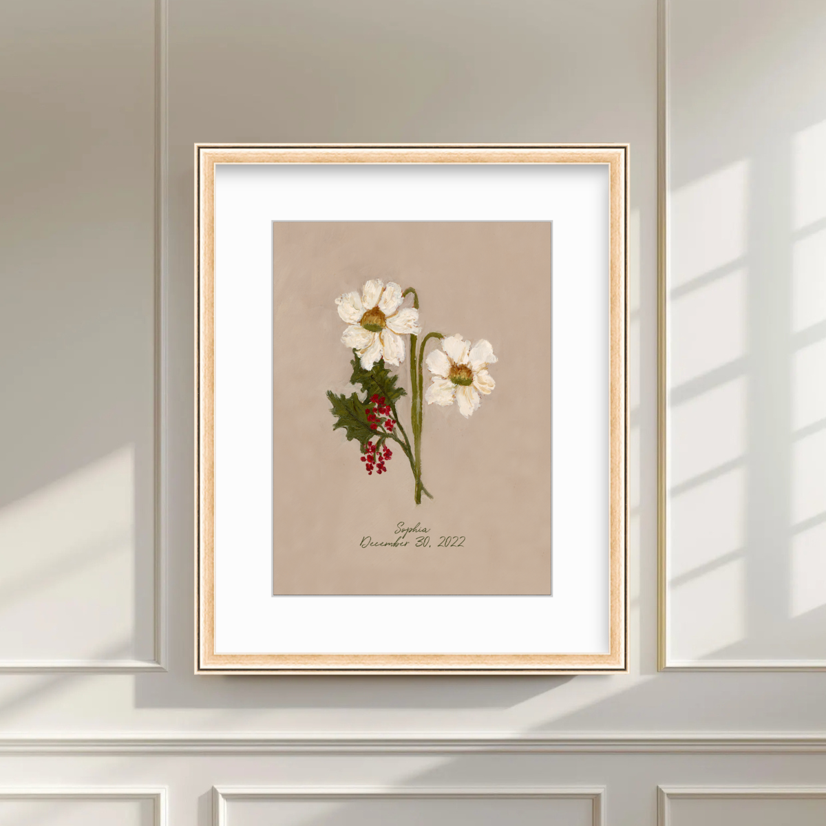 December Birth Flower Premium Fine Art Paper Print