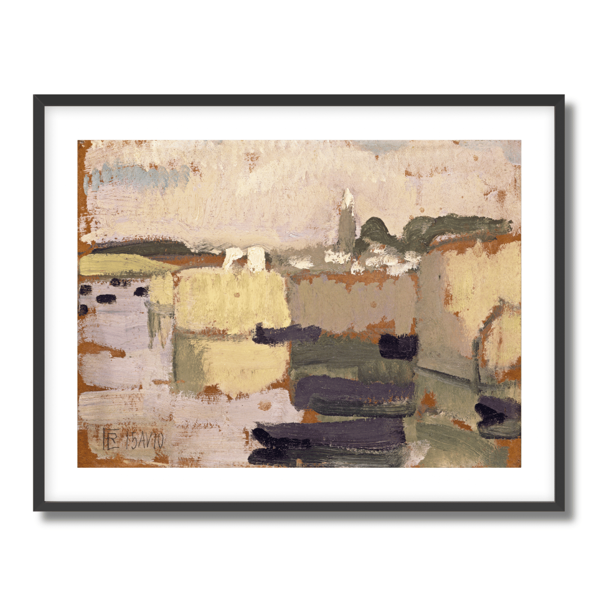 Village at the Water's Edge by Roger de La Fresnaye 1910 Fine Art Paper Print