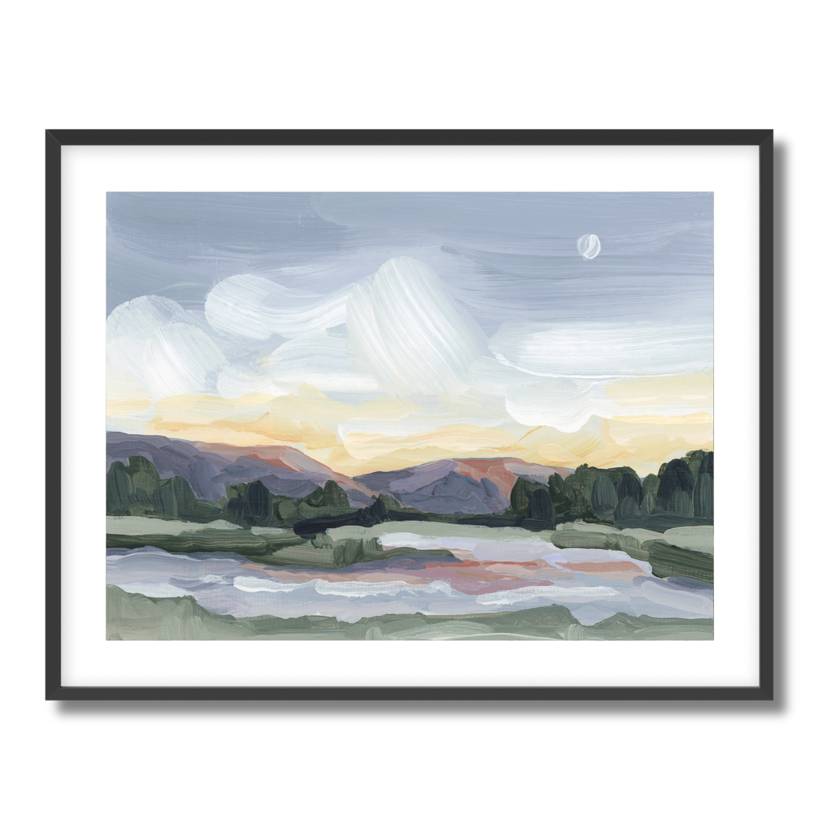 Moonlit Pond Fine Art Paper Print