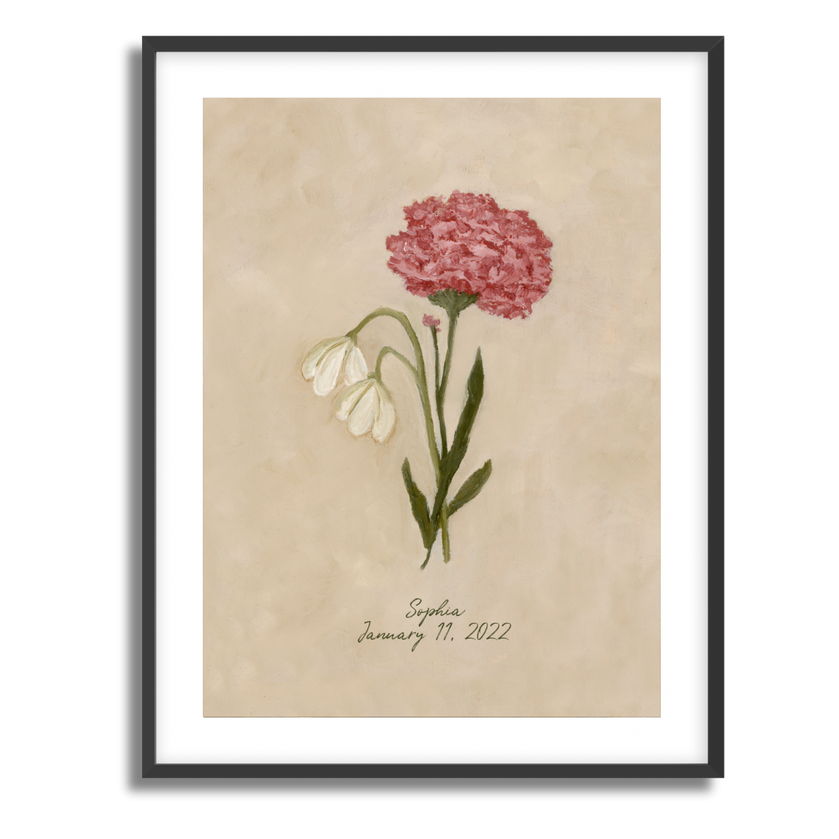 January Birth Flower Fine Art Paper Print