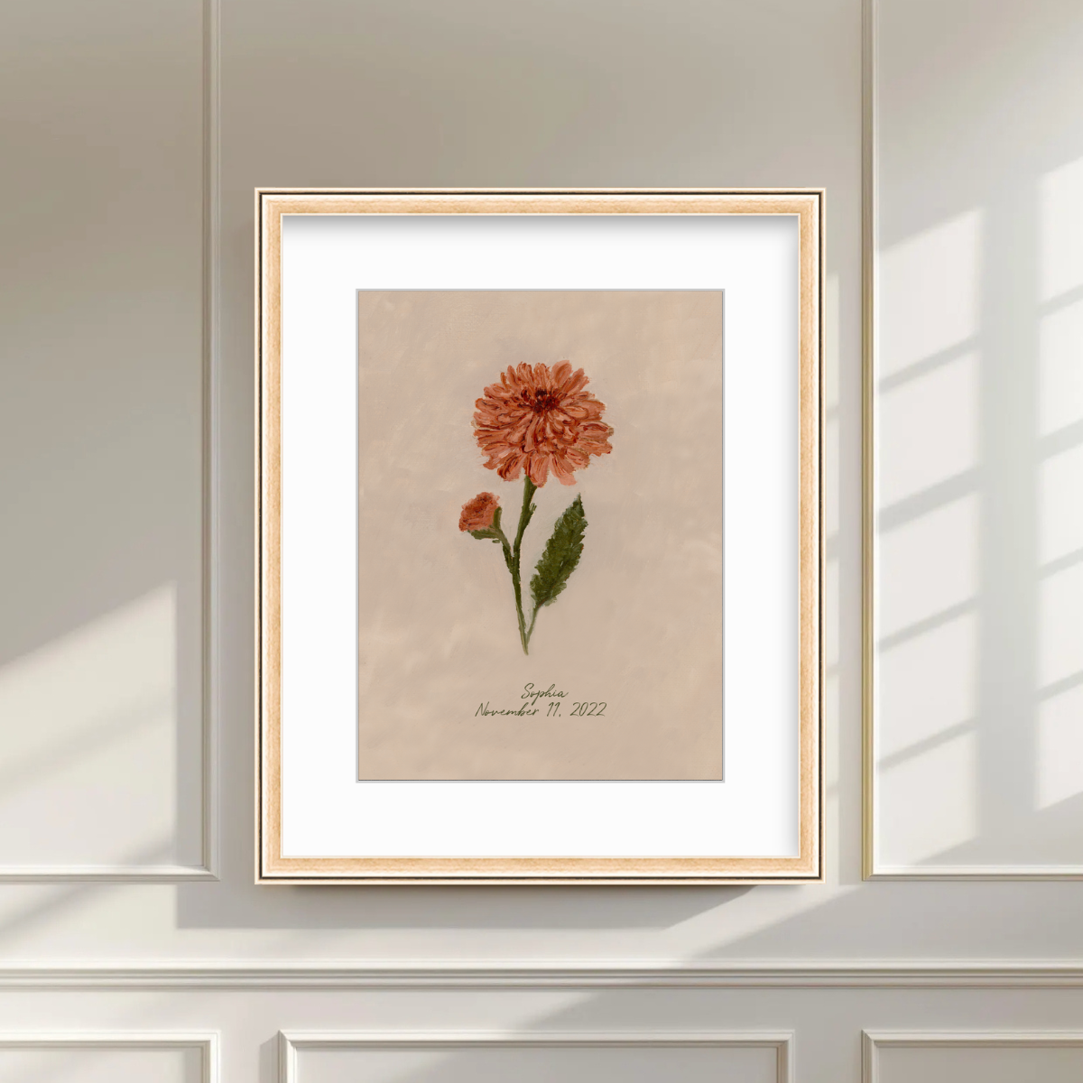 November Birth Flower Premium Fine Art Paper Print