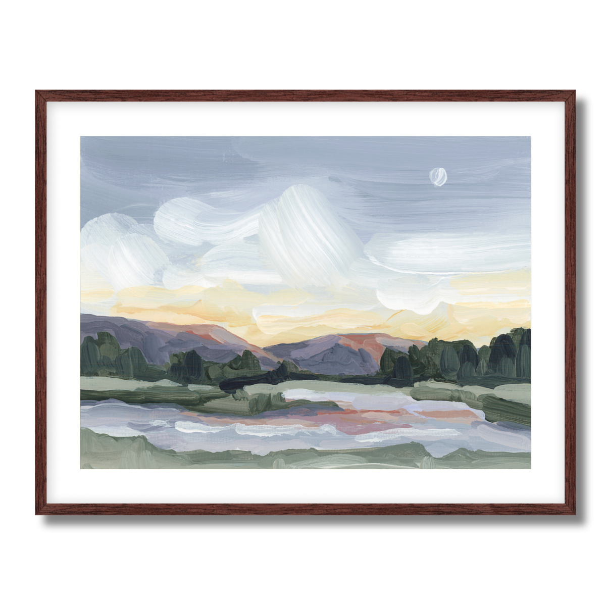 Moonlit Pond Fine Art Paper Print