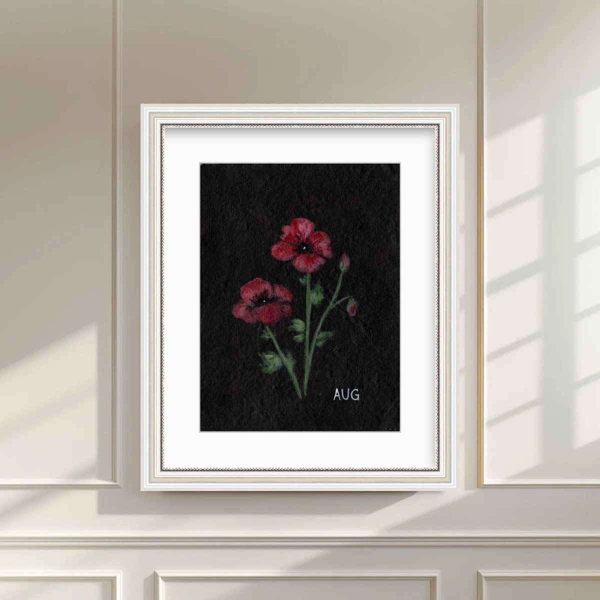 We Remember August Birth Flower Premium Fine Art Paper Print