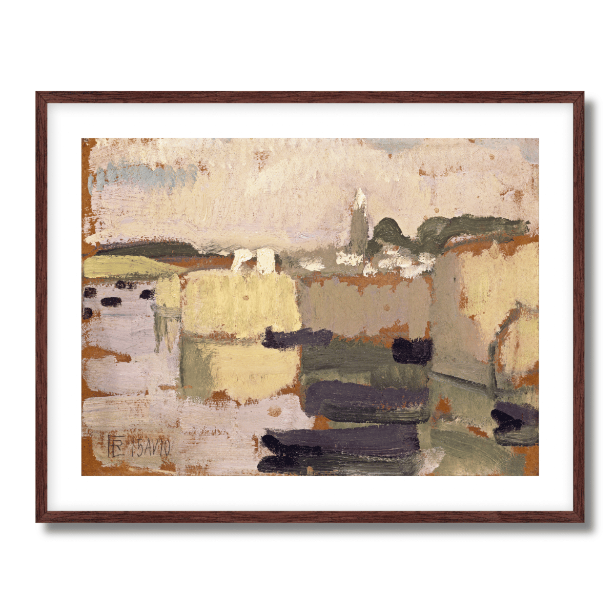 Village at the Water's Edge by Roger de La Fresnaye 1910 Fine Art Paper Print