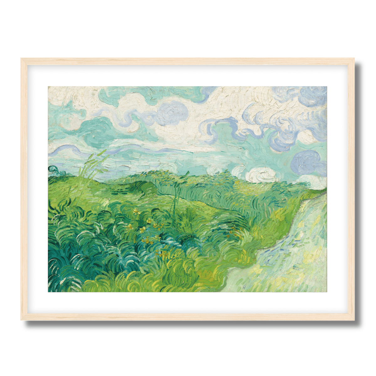 Green Wheat Fields by Vincent van Gogh 1890 Fine Art Paper Print