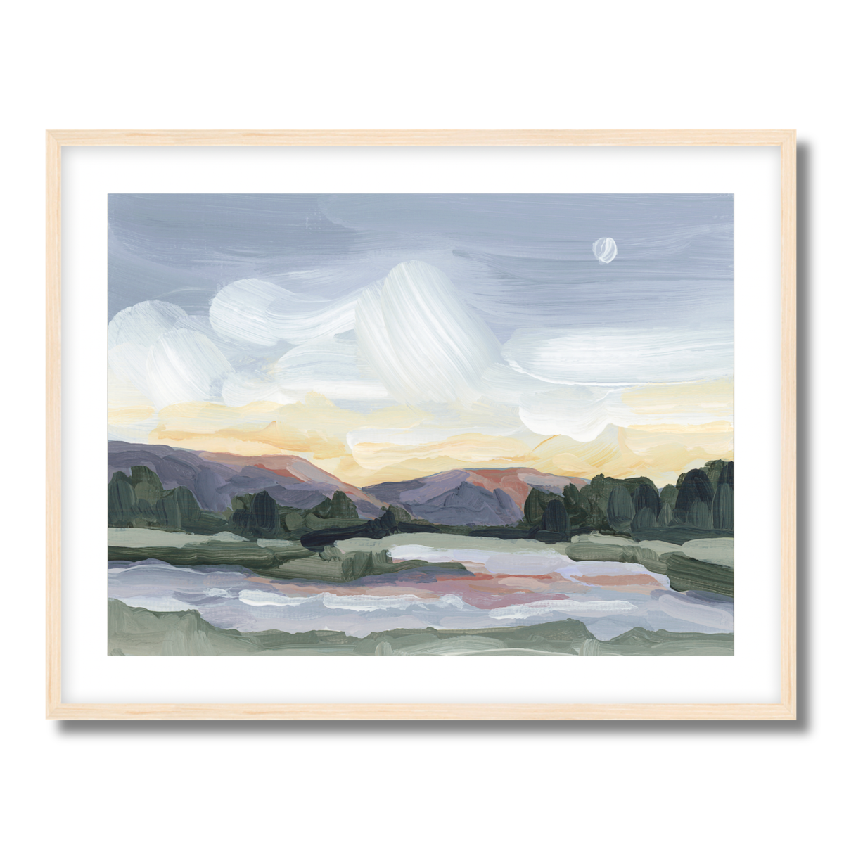 Moonlit Pond Fine Art Paper Print
