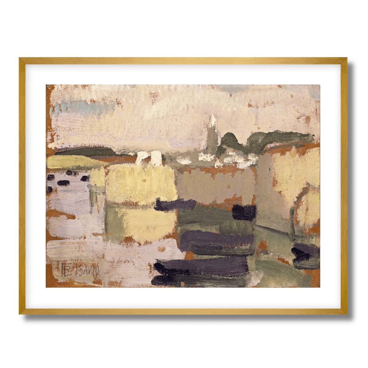 Village at the Water's Edge by Roger de La Fresnaye 1910 Fine Art Paper Print