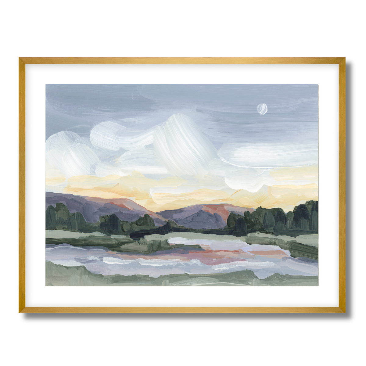 Moonlit Pond Fine Art Paper Print