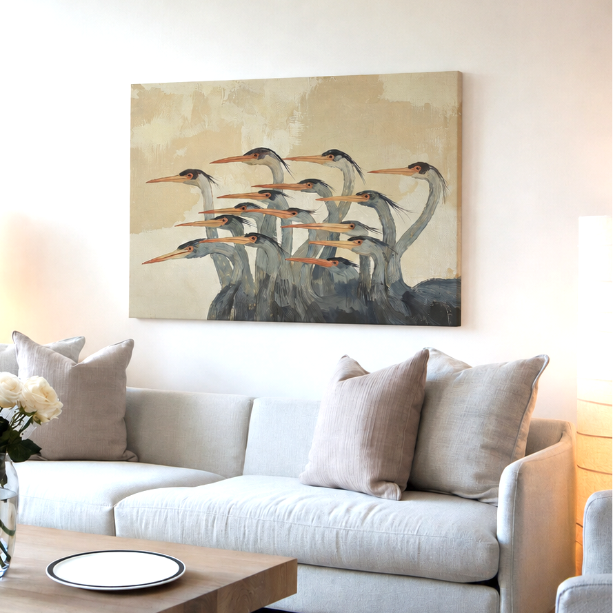 Herons, 32" x 24", Gallery Wrapped 0.75" Deep - Final Sale