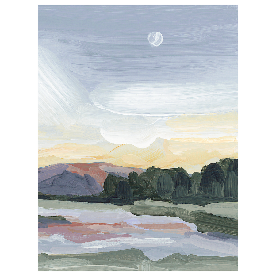 Moonlit Pond - Hand Embellished - Giri Designs