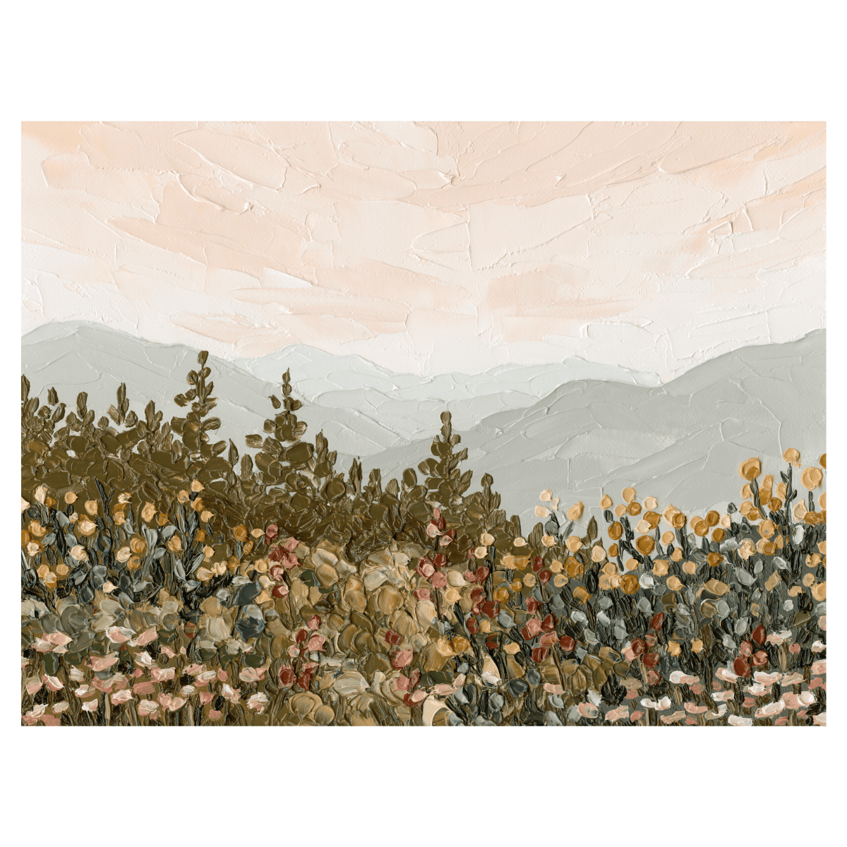 Appalachian Sunrise, 32" x 24", Oak-Finish Floating Frame - Final Sale - Giri Designs