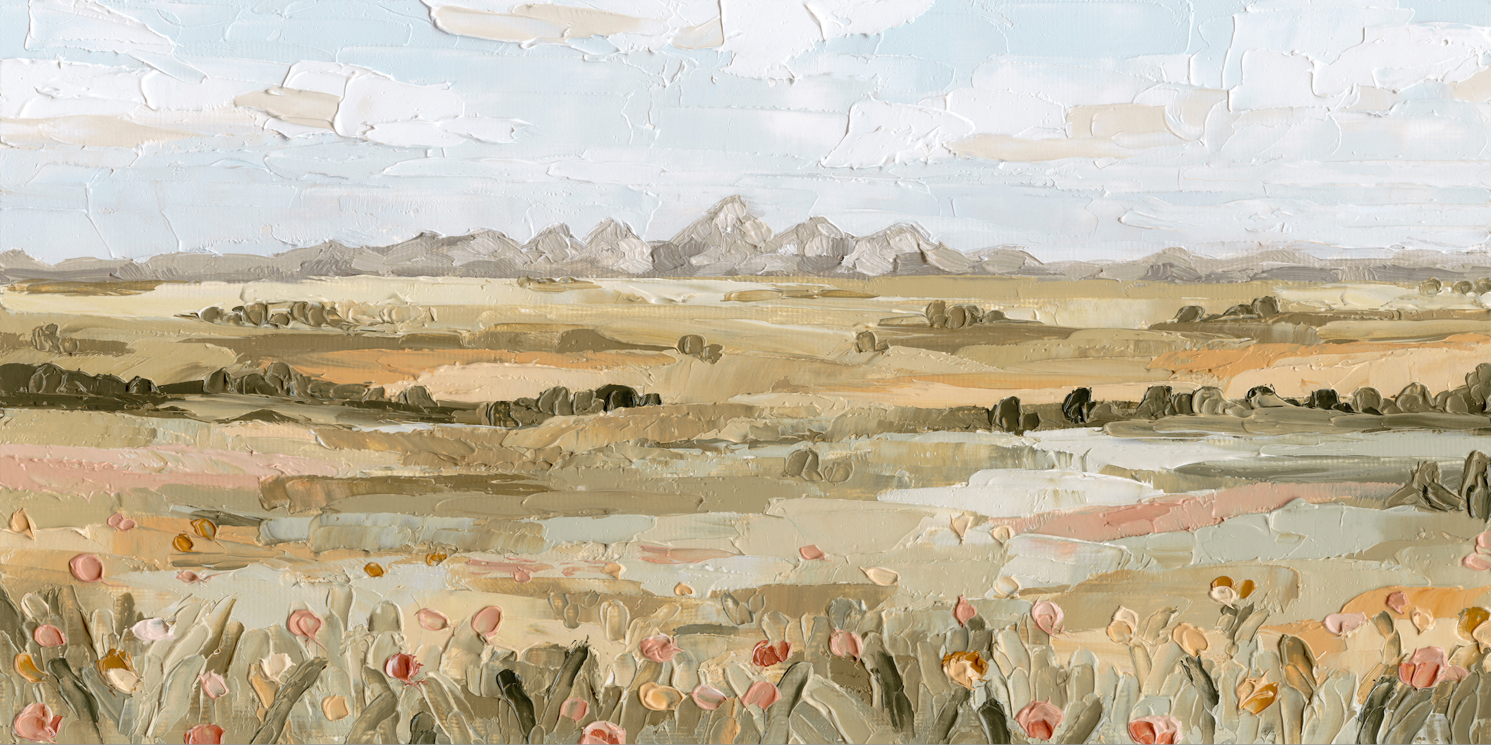 Grand Tetons Panorama - Hand Embellished - Giri Designs