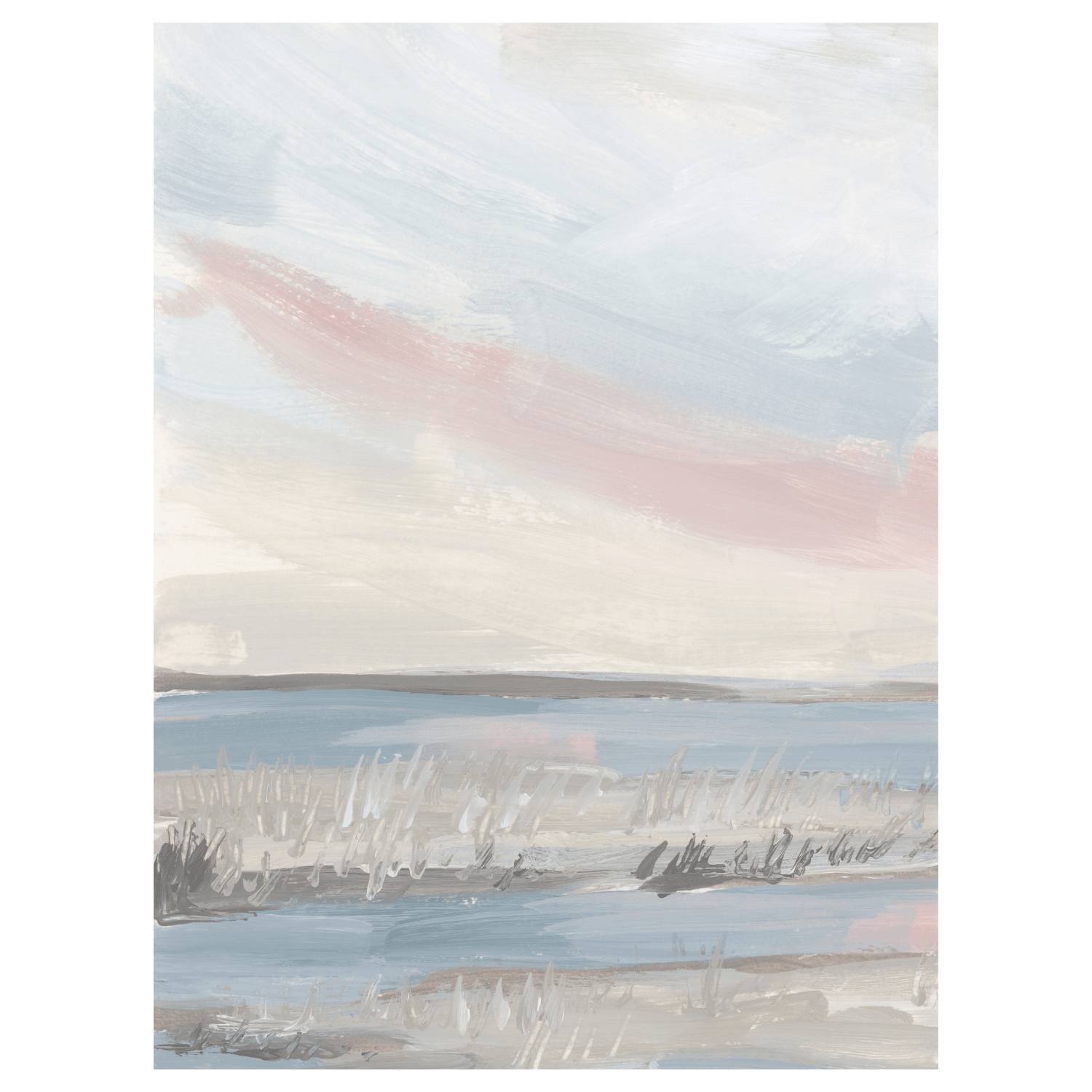 Marsh Sunrise, 24" x 32", Natural-Finish Floating Frame - Final Sale - Giri Designs