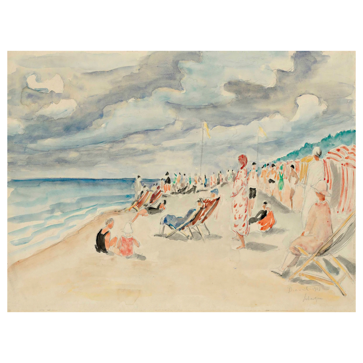 La Plage De Deauville by Henri Lebasque 1928