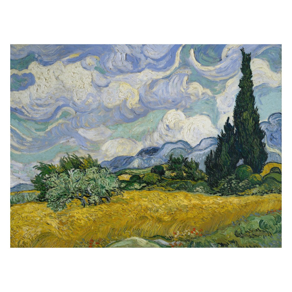 Wheat Field with Cypresses by Vincent van Gogh 1889
