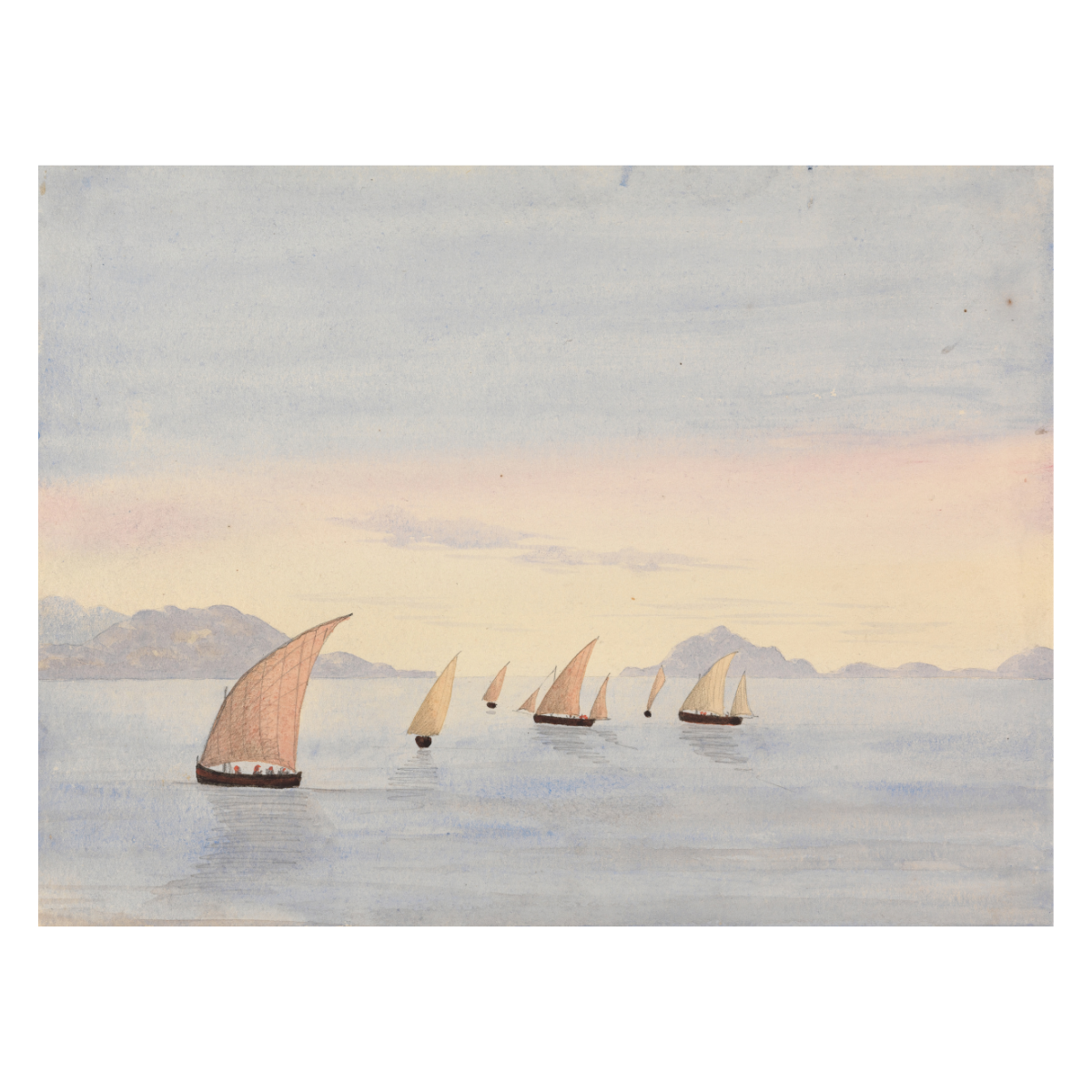 Tarifa Point, Spain and Mons Abyla, Africa by George Lothian Hall 1843