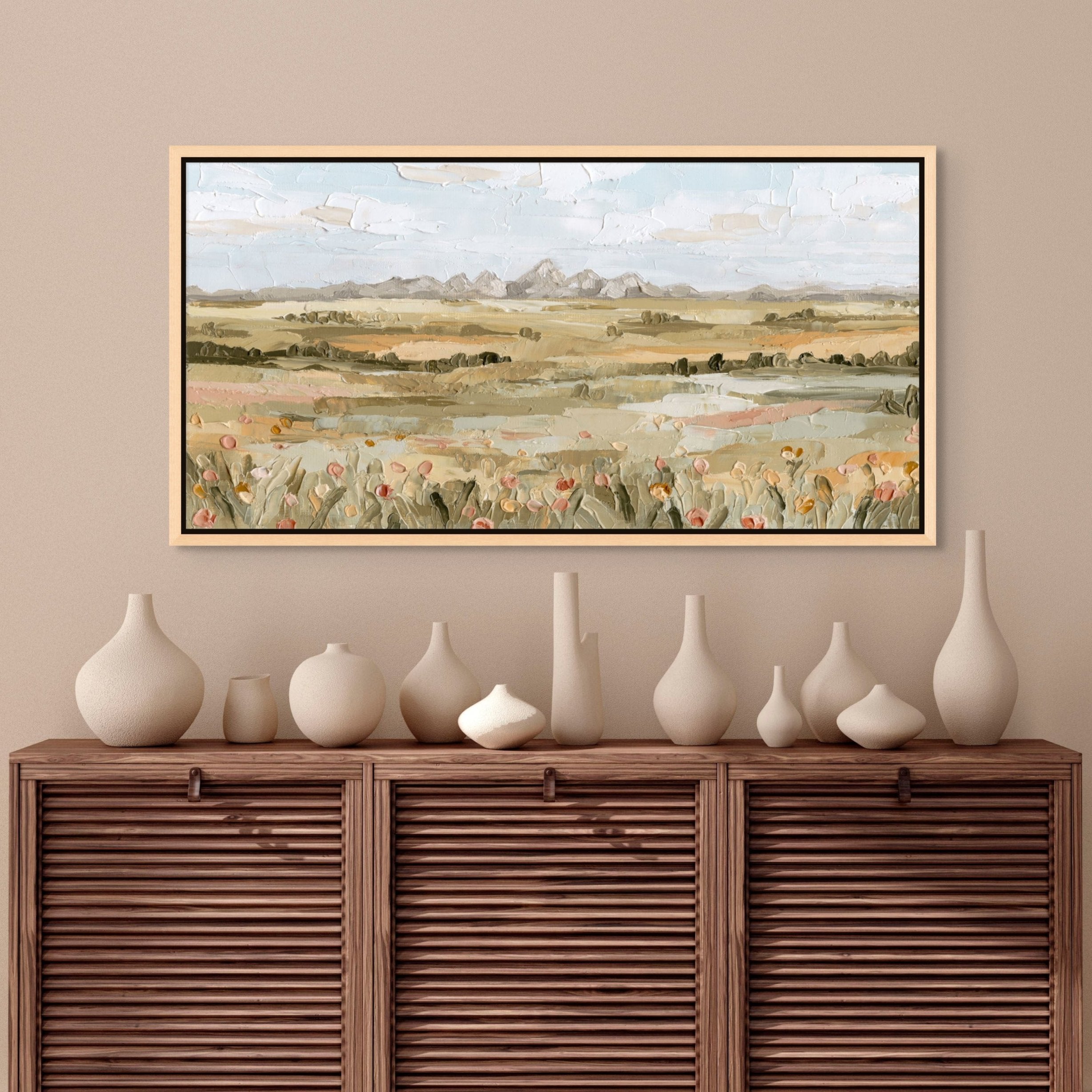 Grand Tetons Panorama - Hand Embellished - Giri Designs