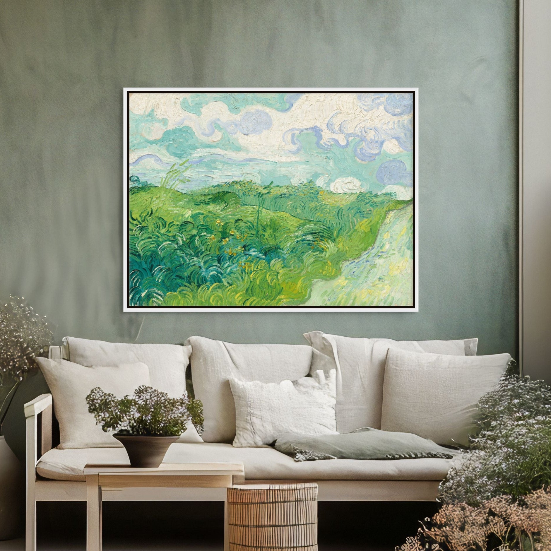 Green Wheat Fields by Vincent van Gogh 1890