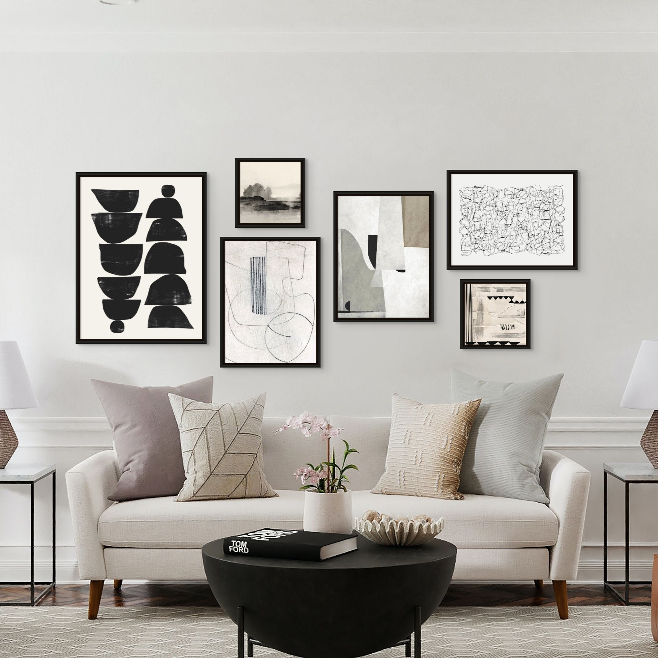 Neutral-Toned Gallery Wall 98" x 42" - Giri Designs