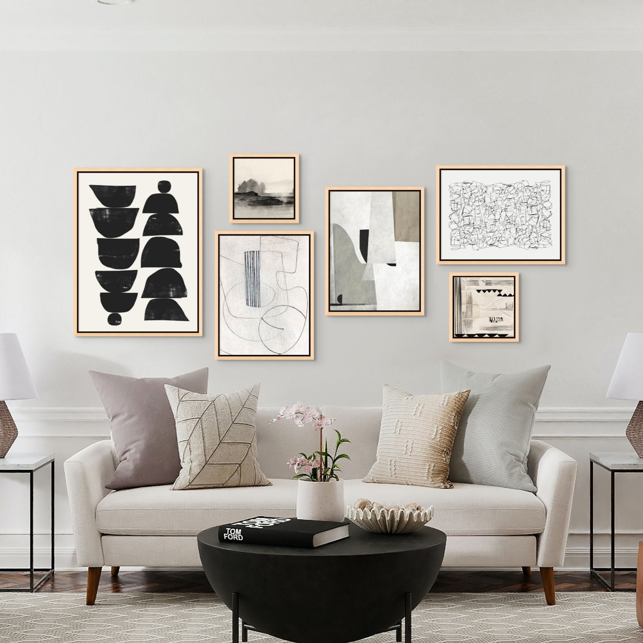 Neutral-Toned Gallery Wall 98" x 42" - Giri Designs