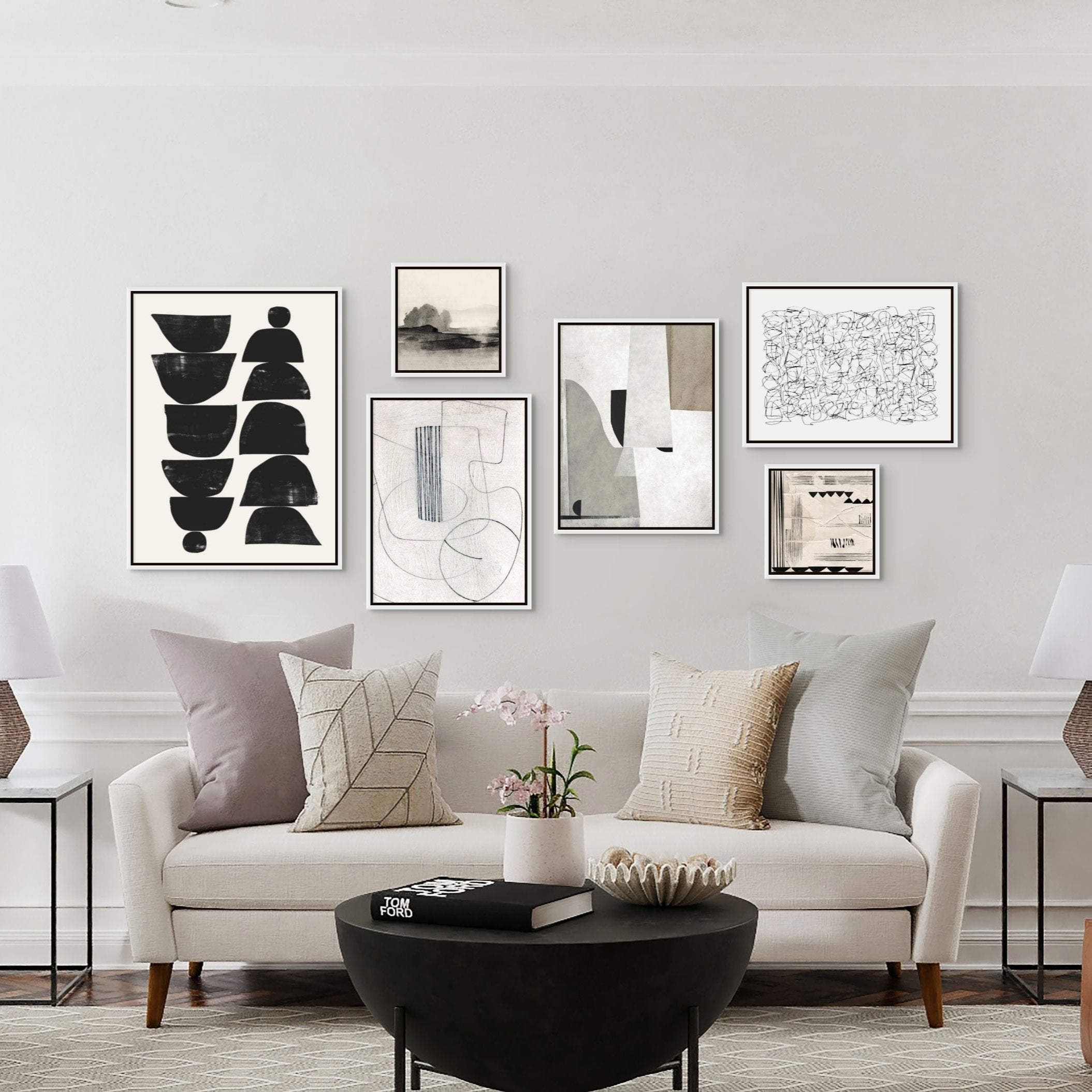 Neutral-Toned Gallery Wall 98" x 42" - Giri Designs