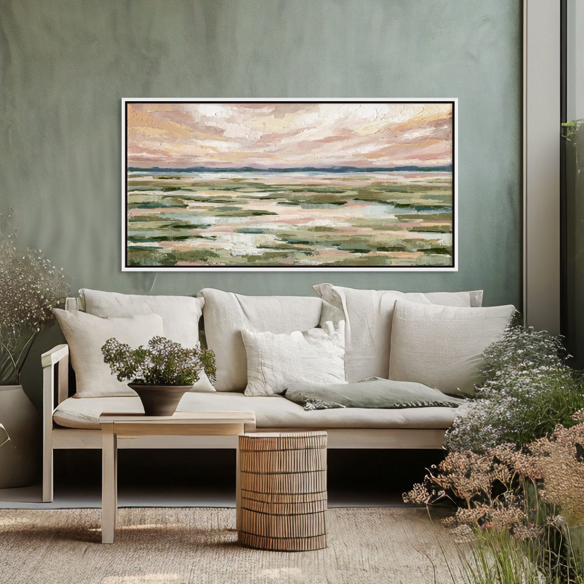 Marsh Tide Panorama - Hand Embellished - Giri Designs