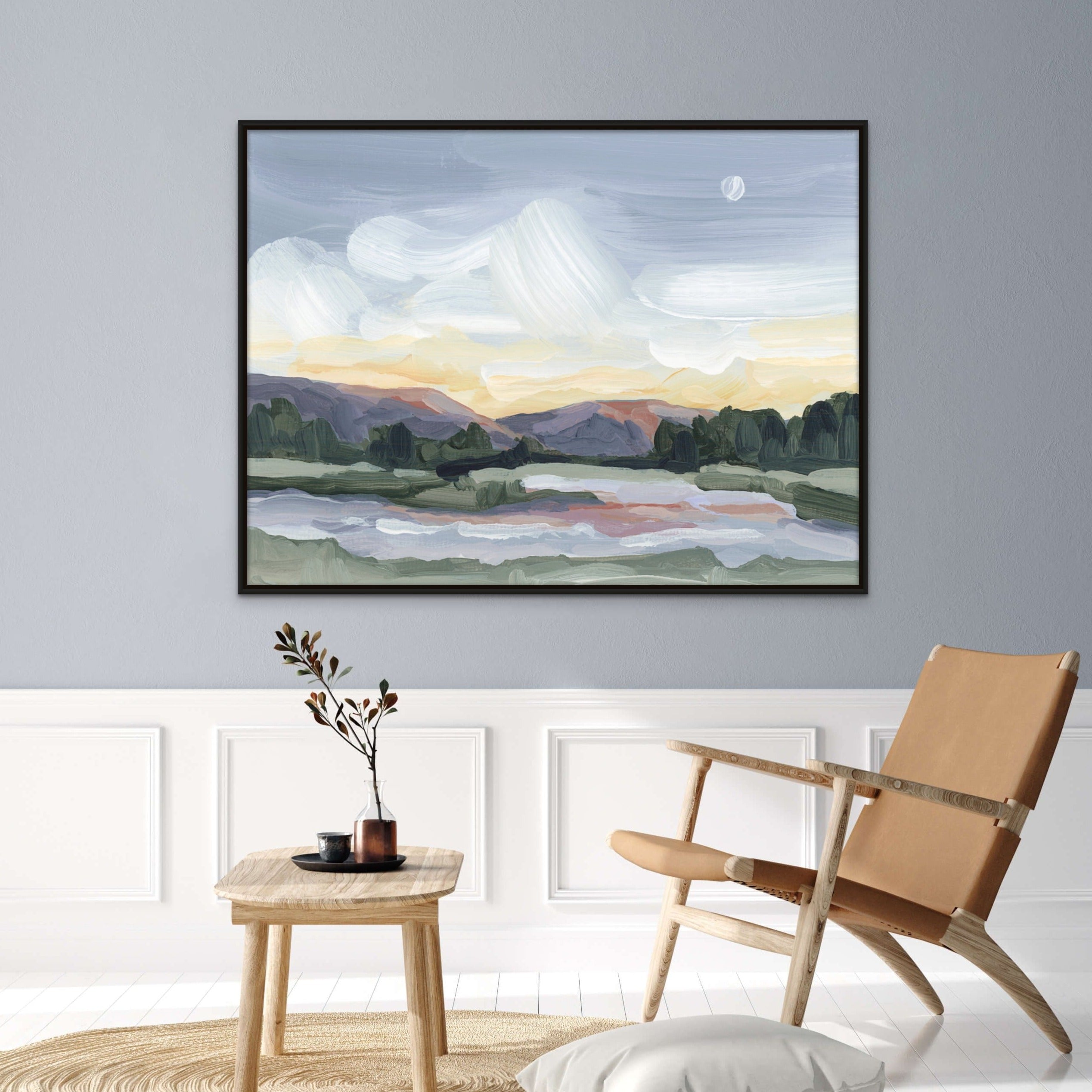 Moonlit Pond - Hand Embellished - Giri Designs
