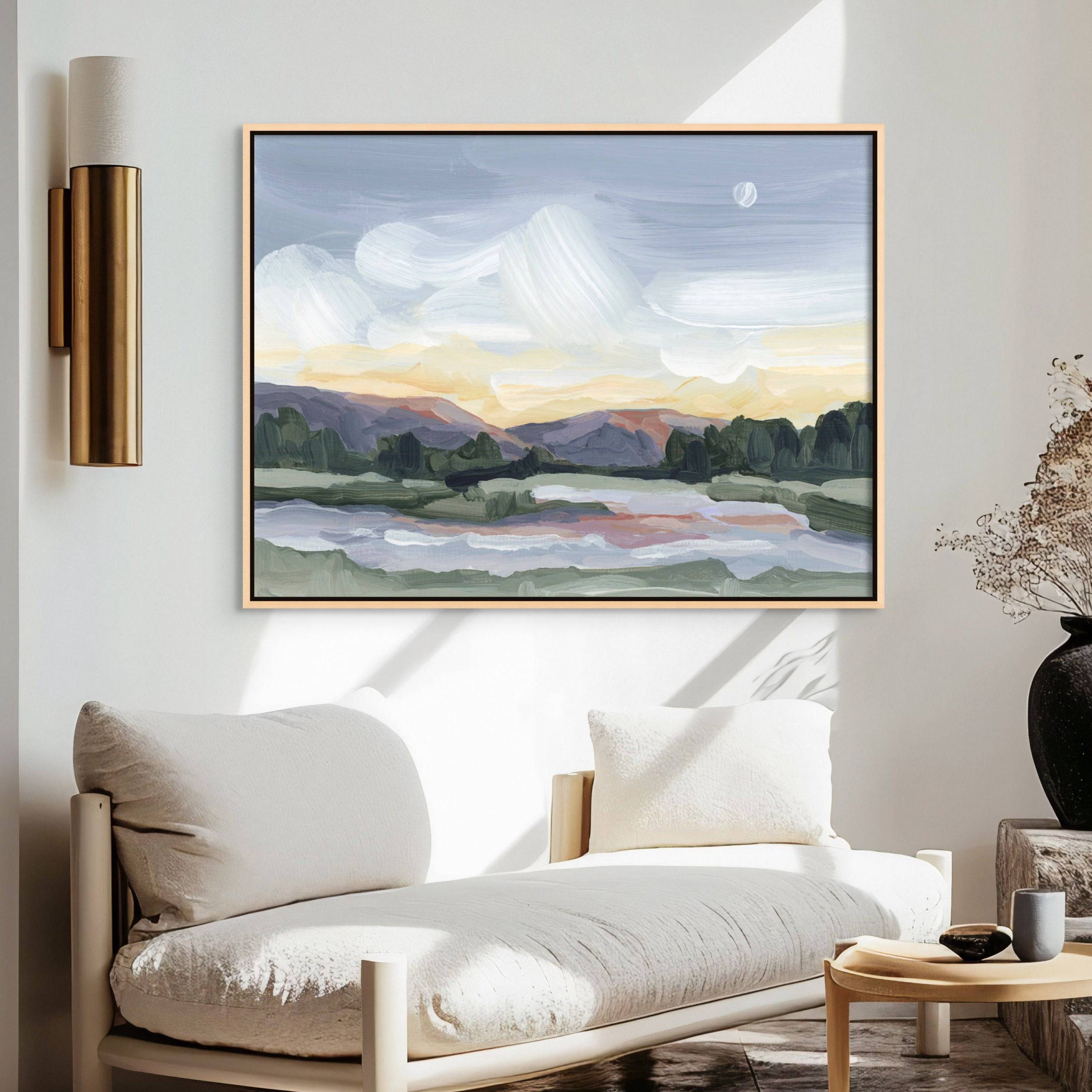 Moonlit Pond Canvas | Giri Designs Wall Art