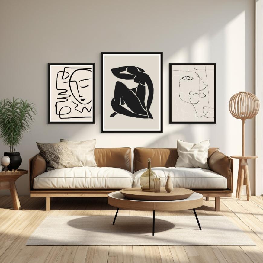 Modern Minimalist Gallery Wall 70" x 34" - Giri Designs