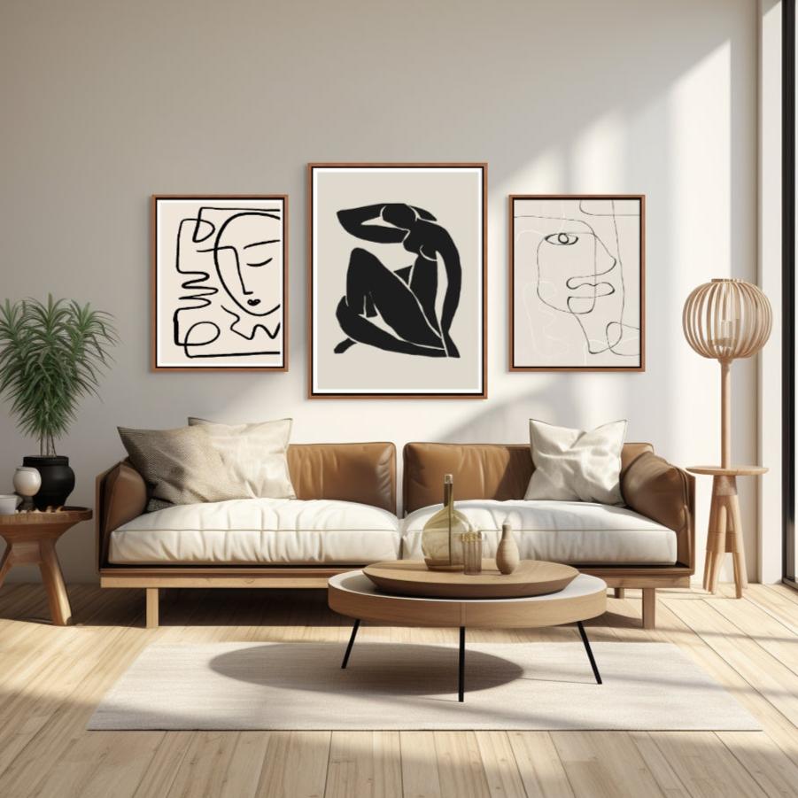 Modern Minimalist Gallery Wall 70" x 34" - Giri Designs