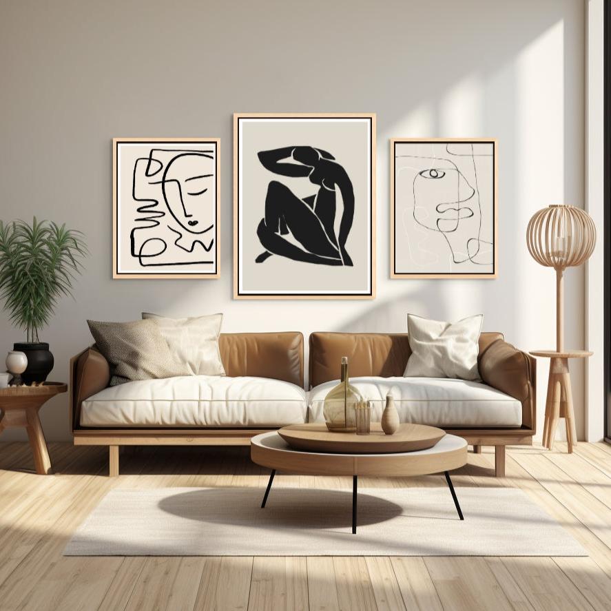 Modern Minimalist Gallery Wall 70" x 34" - Giri Designs