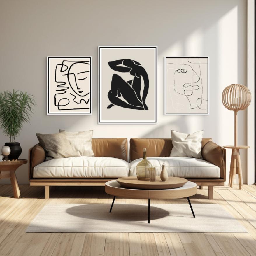 Modern Minimalist Gallery Wall 70" x 34" - Giri Designs