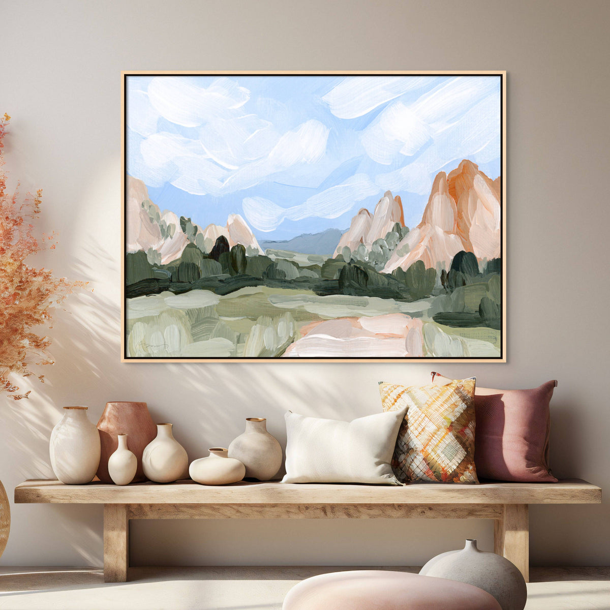Red Rocks Artistic Design Red Rocks Canvas | Giri Designs Wall Art