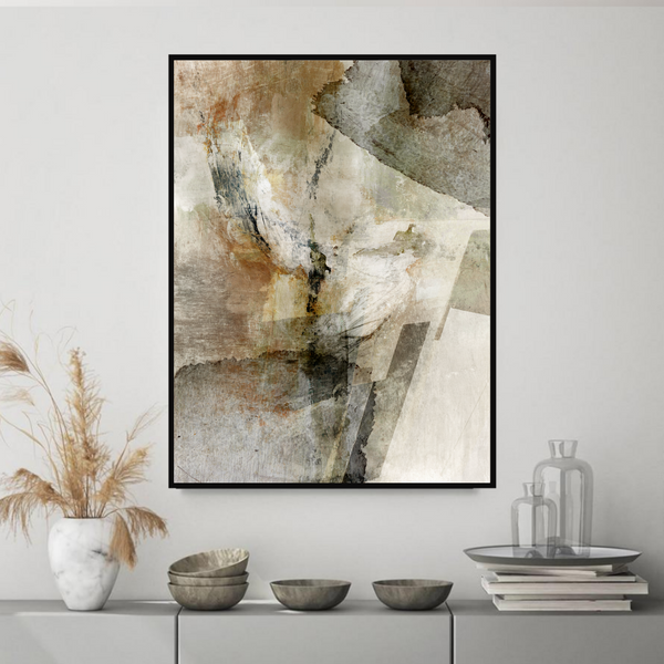 Contemporary Mixed Media Print on Canvas, Small Size, Featuring a