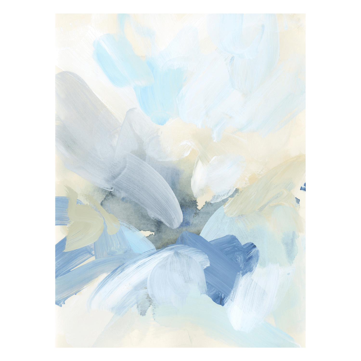 Modern Blues, 24" x 32", Gold Floating Frame - Final Sale - Giri Designs