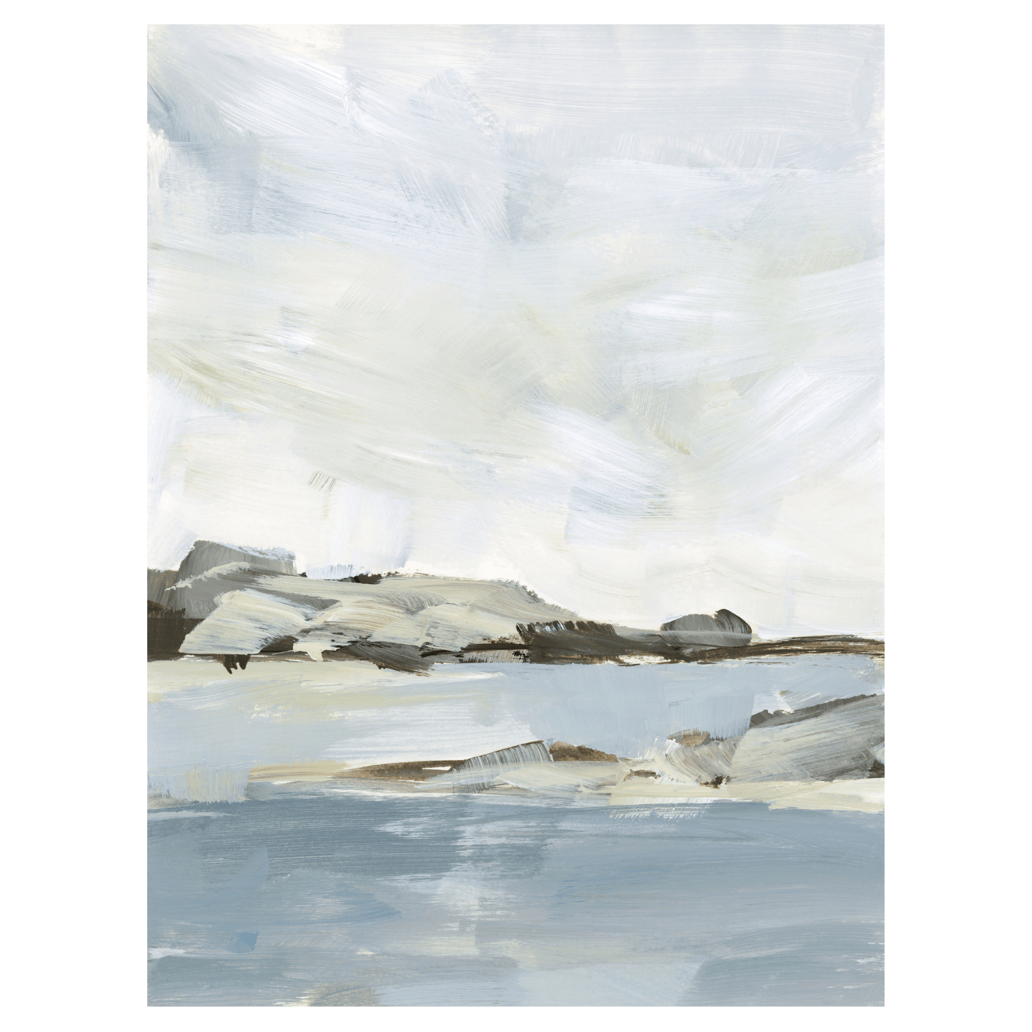 Sea Scene, 36" x 48", Oak-Finish Floating Frame - Final Sale - Giri Designs