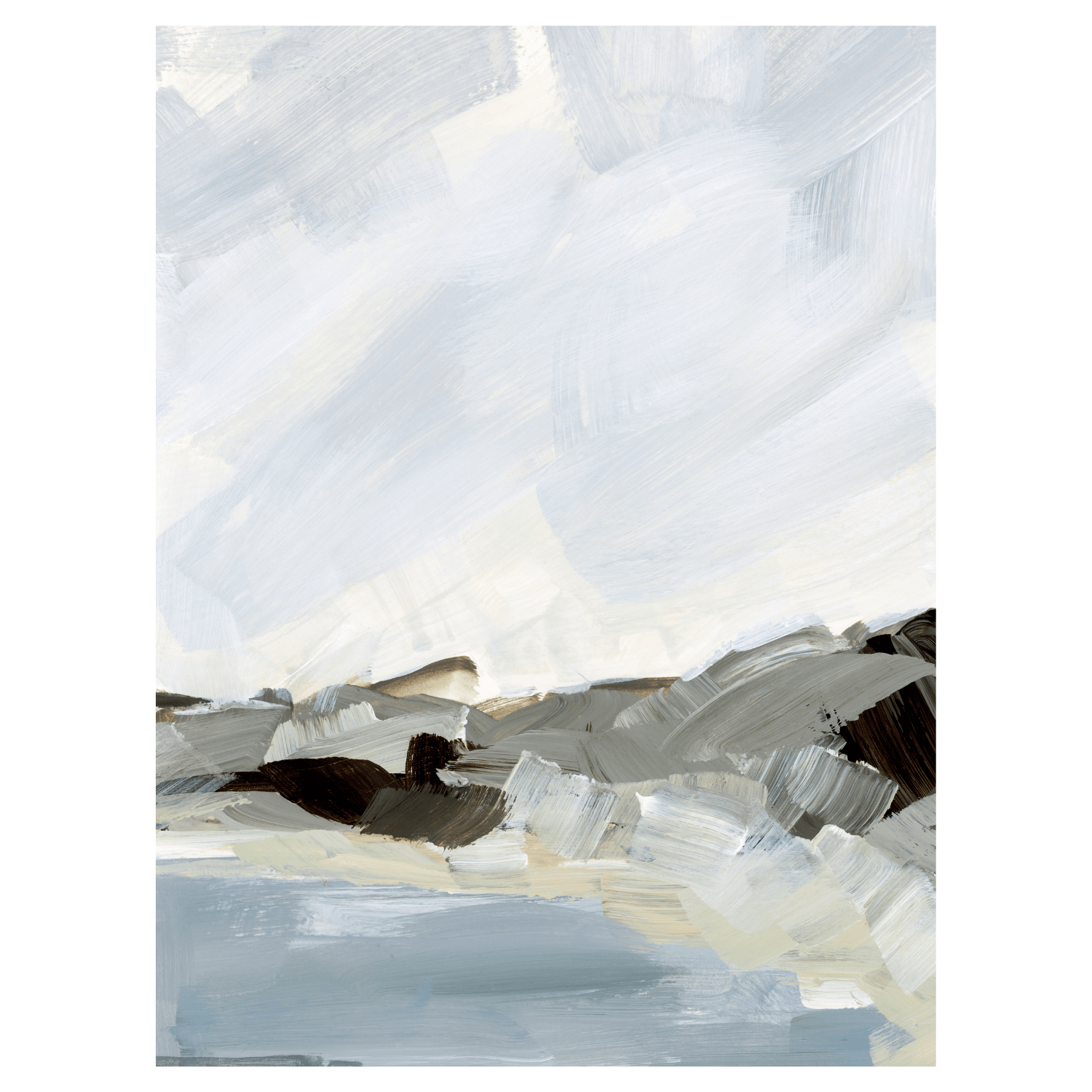 Sea Scene, 36" x 48", Oak-Finish Floating Frame - Final Sale - Giri Designs