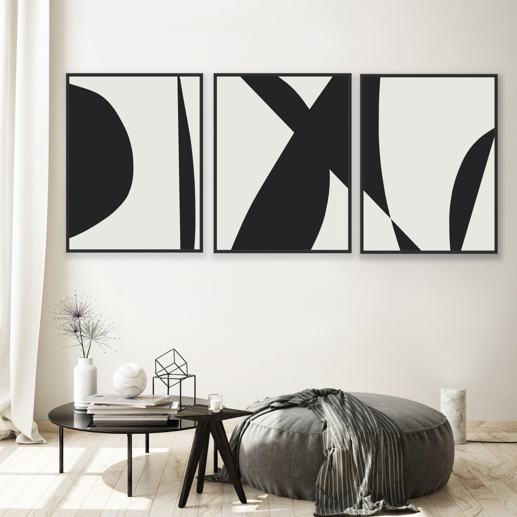 Minimal Black Canvas | Giri Designs Wall Art