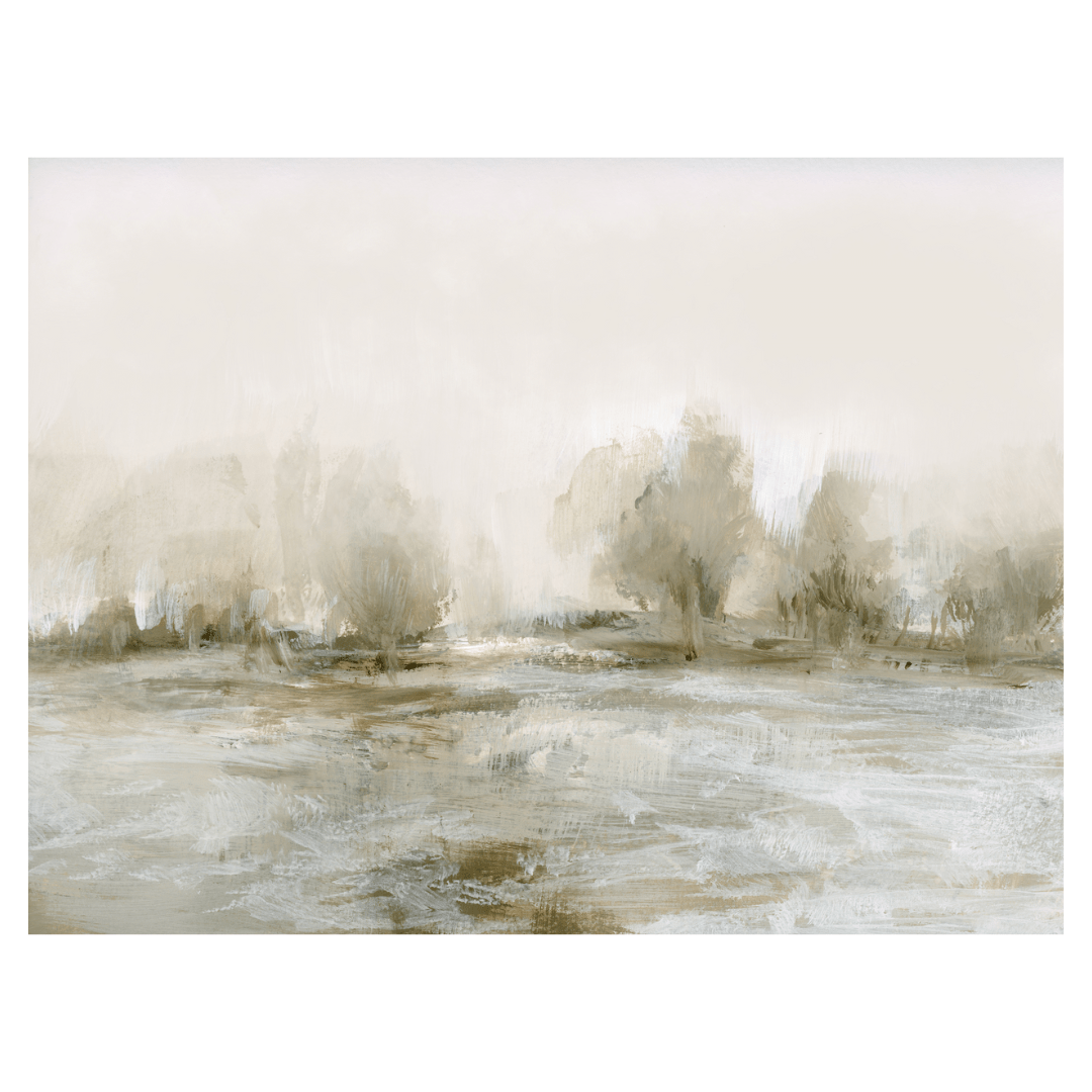 Wooded, 40" x 30", Oak-Finish Floating Frame - Final Sale - Giri Designs